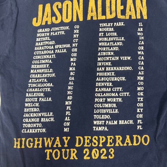Jason Aldean 2023 Tour Tee Navy S EUC - Picture 3 of 7